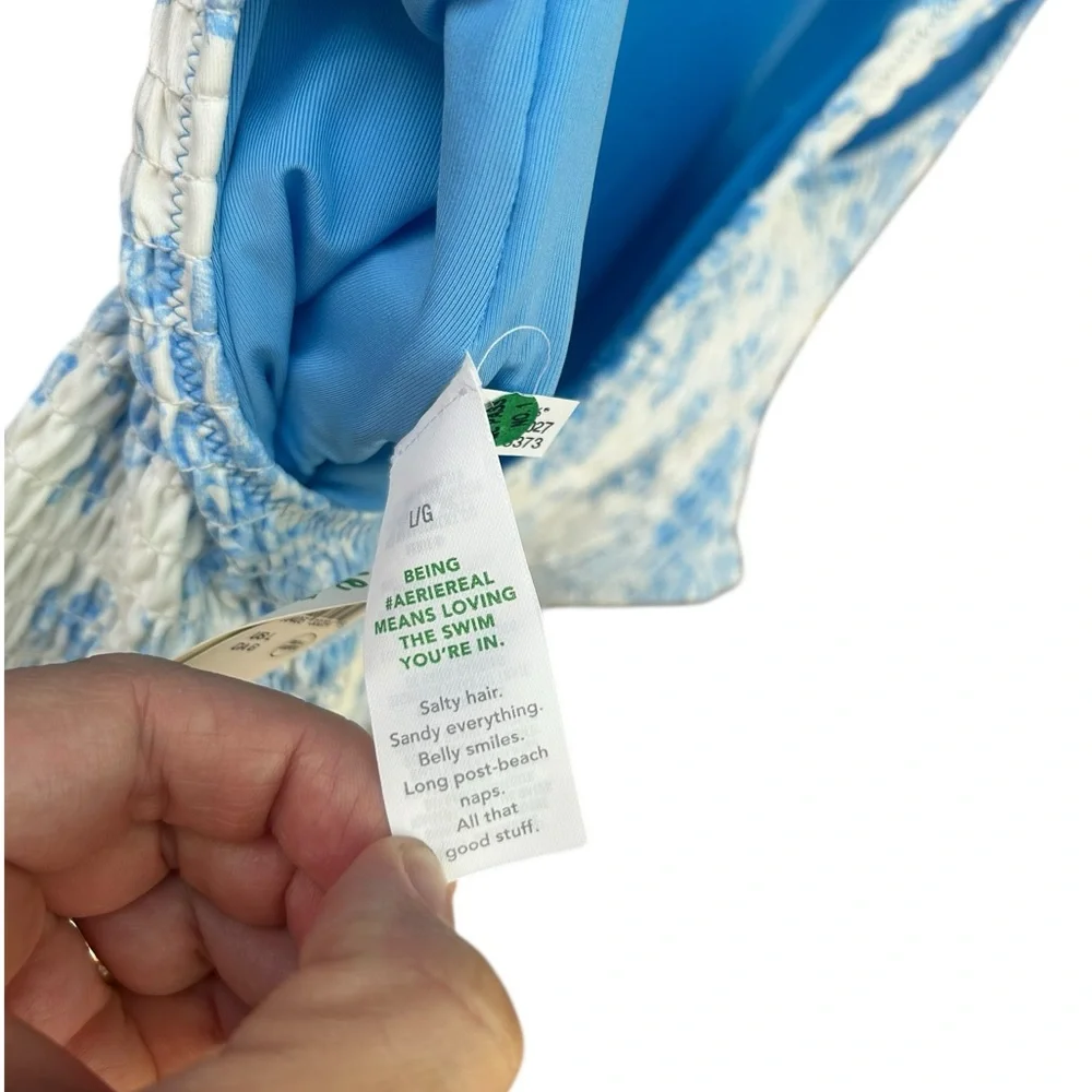 NWT Aerie Smocked Toile Birthday Scoop Cheekiest One Piece Swimsuit - Picture 5 of 6